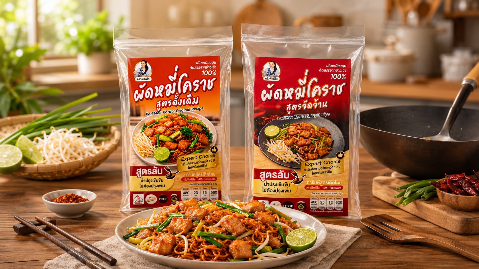 ผัดหมี่โคราชสูตรดั้งเดิมกับสูตรจัดจ้าน