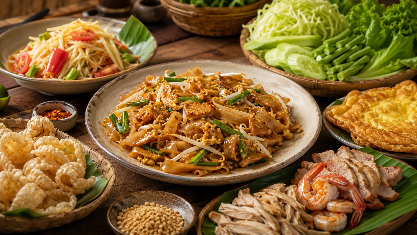 ผัดหมี่โคราชกินกับอะไร